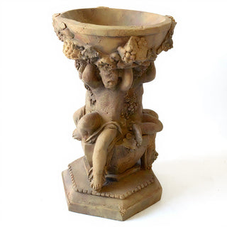 Capri Cherubs Bowl Planter - 16-inch — Gothic Stone finish