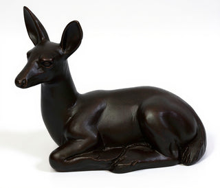 Sitting Deer Fawn Statue — Iron finish