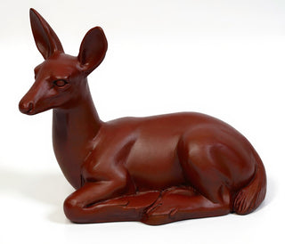 Sitting Deer Fawn Statue — Rust finish