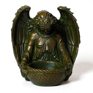 Garden Angel Statue - 14.5-inch — Green Bronze finish
