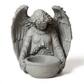 Garden Angel Statue - 14.5-inch — Limestone finish