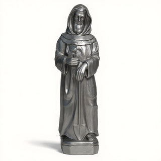 Saint Fiacre Statue - 28.5-inch — Aged Silver finish