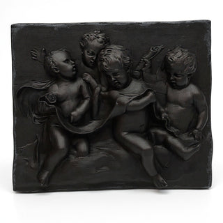 Four Singing Cherubs Wall Plaque - 38-inch — Dusted Black finish