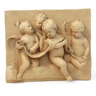 Four Singing Cherubs Wall Plaque - 38-inch — Dusted Sand finish