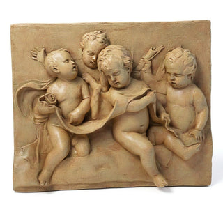 Four Singing Cherubs Wall Plaque - 38-inch — Gothic Stone finish