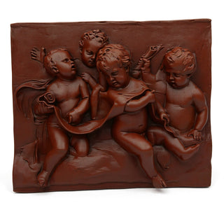 Four Singing Cherubs Wall Plaque - 38-inch — Rust finish