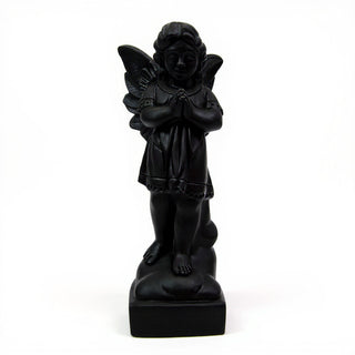 Angel in Prayer Statue - 19-inch — Flat Black finish