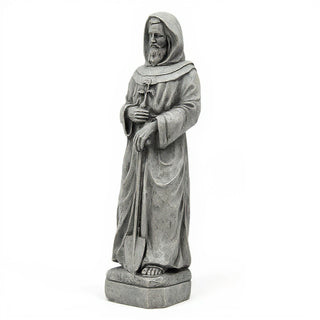 Saint Fiacre Statue - 24.5-inch — Limestone finish