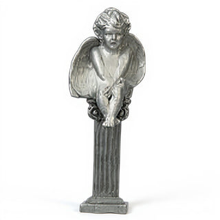 Meditation Cherub Statue - 12-inch — Aged Silver finish