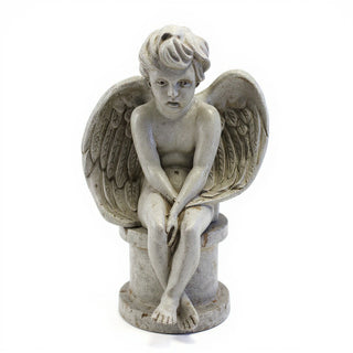 Meditation Cherub Statue - 24-inch — Antique Stone finish