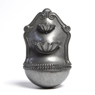Double Shell Wall Fountain - 24-inch — Aged Silver finish