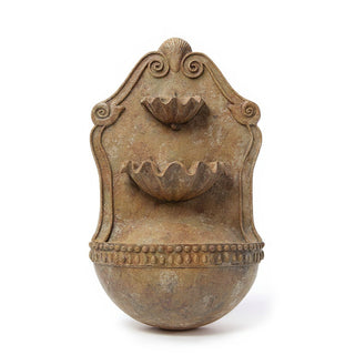 Double Shell Wall Fountain - 24-inch — Gothic Stone finish
