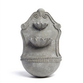 Double Shell Wall Fountain - 24-inch — Limestone finish