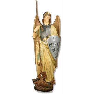 Saint Michael Shield Statue - 55-inch - Realistic Color - Hand-Painted