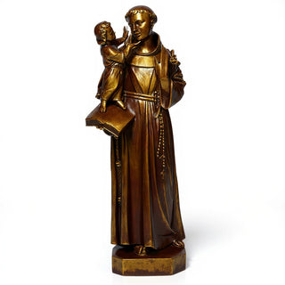 Saint Anthony of Padua with Child Statue - 44-inch — Bronze finish