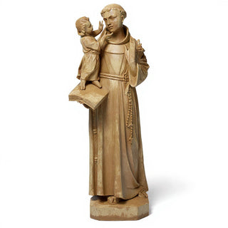 Saint Anthony of Padua with Child Statue - 44-inch — Museum Terracotta finish