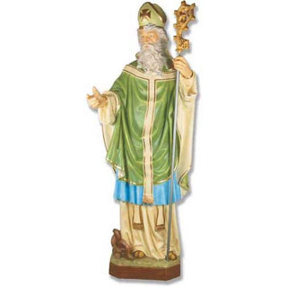 Saint Patrick w/Staff Realisti Statue - 72-inch - Realistic Color - Hand-Painted