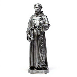 Saint Francis of Assisi Statue - 37-inch — Antique Silver finish