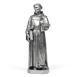 Saint Francis of Assisi Statue - 37-inch — Silver finish
