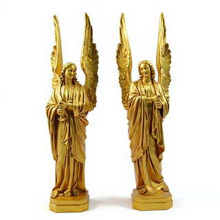 Cathedral Angels Statue - 89-inch — Deep Gold finish