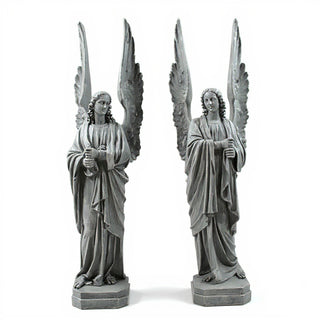 Cathedral Angels Statue - 89-inch — Old Stone finish