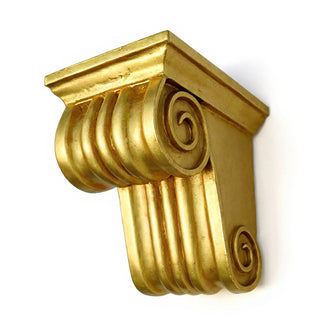 Scroll Drapery Bracket Wall Bracket - 6-inch — Deep Gold finish