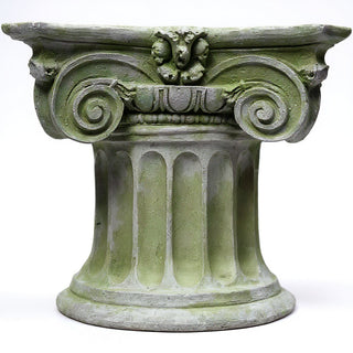 Colossal Ionic Table Base — Mossy Green finish