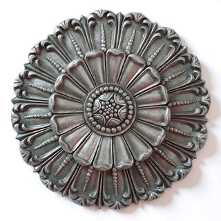 Tulip Medallion Wall Plaque — Antique Silver finish