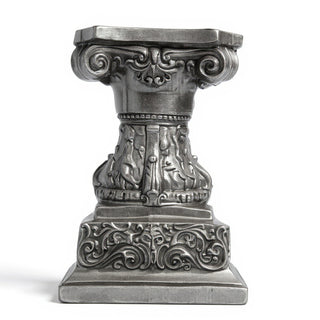 Cherub Pedestal - 14-inch — Aged Silver finish