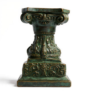 Cherub Pedestal - 14-inch — Green Bronze finish