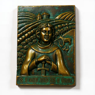 Saint Martin of Tours Wall Plaque — Green Bronze finish