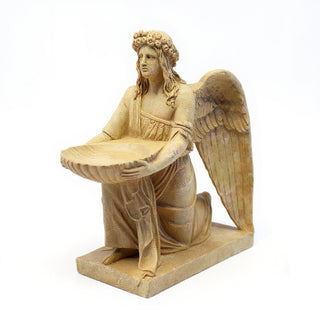 Angel with Dish Statue - 19-inch — Dusted Sand finish