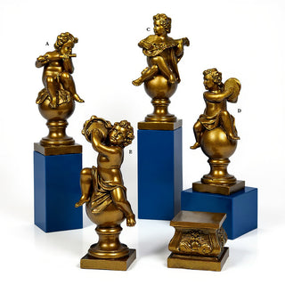 Four Musical Cherubs Statue - 39-inch — Bronze finish