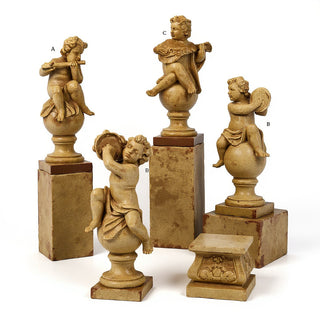 Four Musical Cherubs Statue - 39-inch — Gothic Stone finish