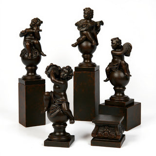Four Musical Cherubs Statue - 39-inch — Iron finish