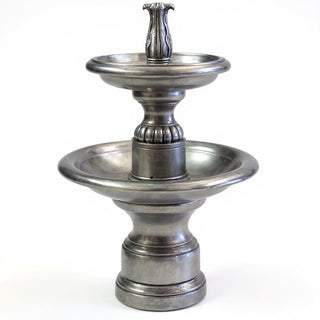 Balustrade Two Tier Fountain - 56-inch — Aged Silver finish