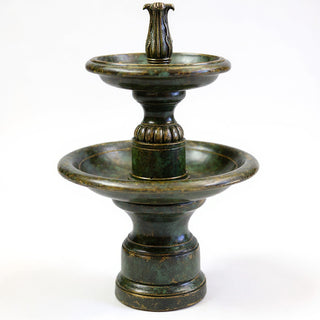 Balustrade Two Tier Fountain - 56-inch — Green Bronze finish