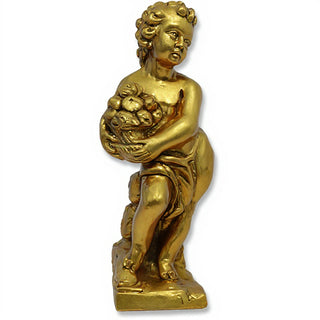Summer Season Cherub Statue - 24-inch — Antique Gold finish