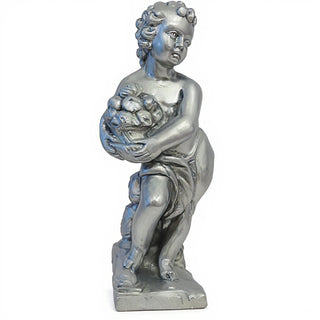 Summer Season Cherub Statue - 24-inch — Silver finish