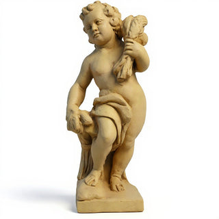 Autumn Season Cherub Statue - 24-inch — Dusted Sand finish