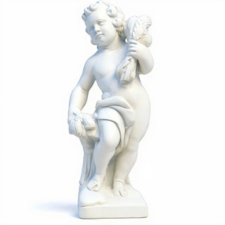 Autumn Season Cherub Statue - 24-inch — Flat White finish