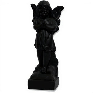 Praying Angel Statue - 19-inch — Flat Black finish