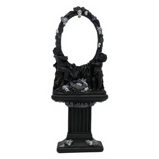 Cherub Mirror and Pedestal - 76-inch — Dusted Black finish