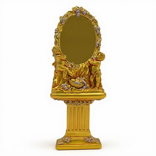 Cherub Mirror and Pedestal - 76-inch — Deep Gold finish