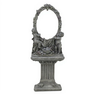 Cherub Mirror and Pedestal - 76-inch — Old Stone finish