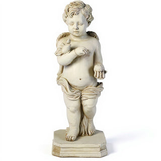 Matthews Angel with Apple Statue - 25.5-inch — Antique White finish