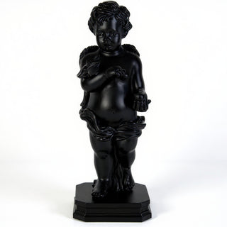 Matthews Angel with Apple Statue - 25.5-inch — Flat Black finish