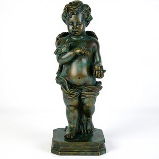 Matthews Angel with Apple Statue - 25.5-inch — Green Bronze finish