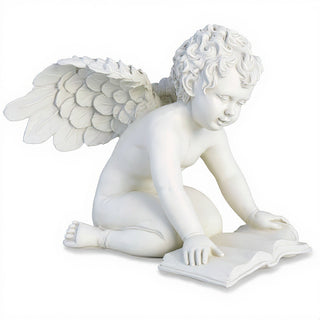 Quinn Angel with Book Statue — Flat White finish