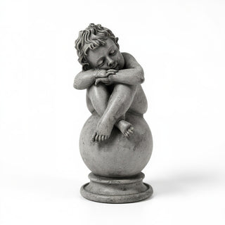 Napping Cherub Statue - 17-inch — Old Stone finish